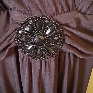 Elegant Black Beaded Women's Dress